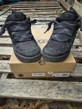 UGG Black Suede & Mesh Lace-Up Sneakers